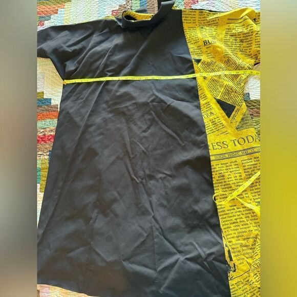 Graphic Button Up Newsprint Shirt Dress - Picture 5 of 6